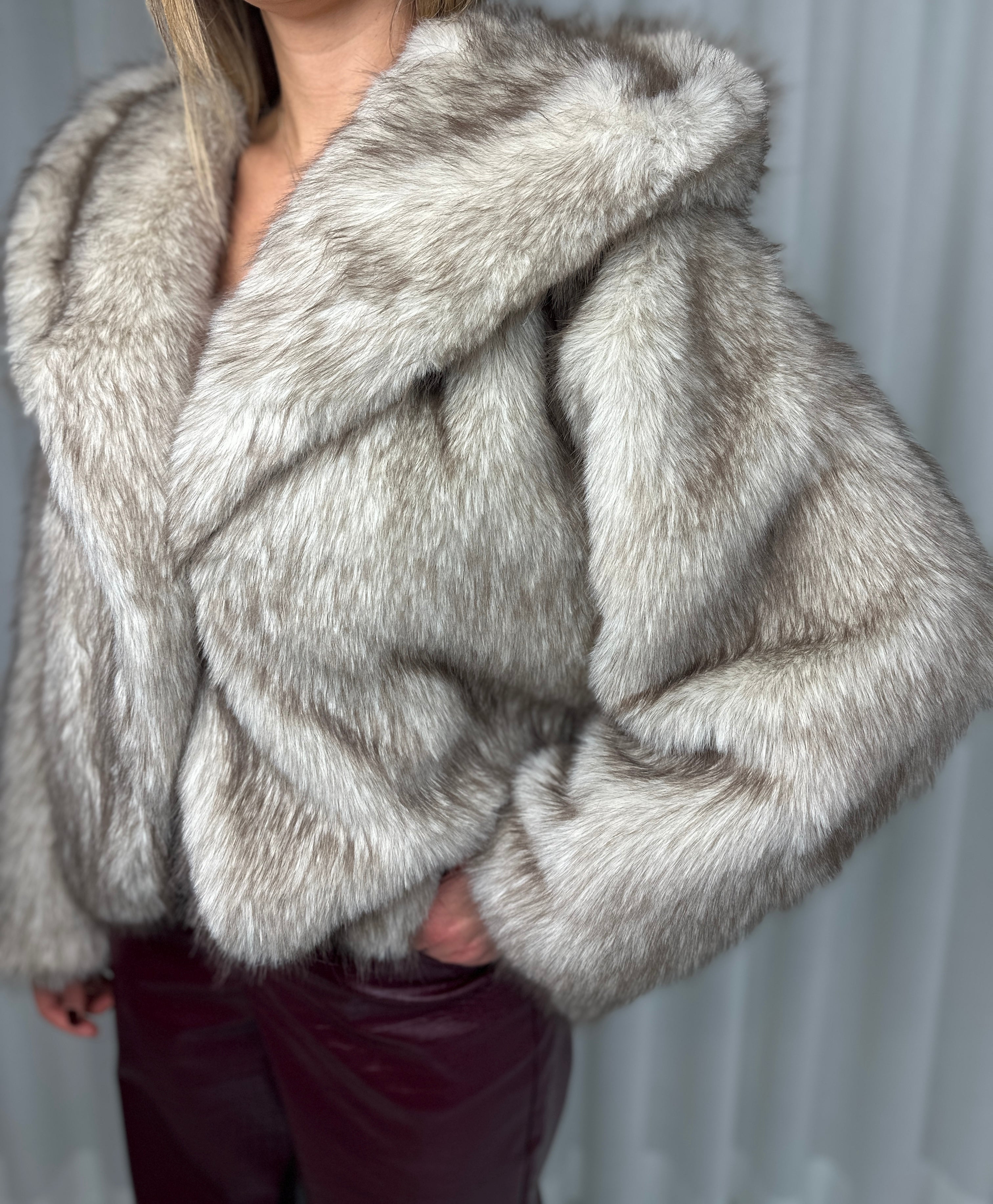 Giacca Soho in ecopelliccia – Perla