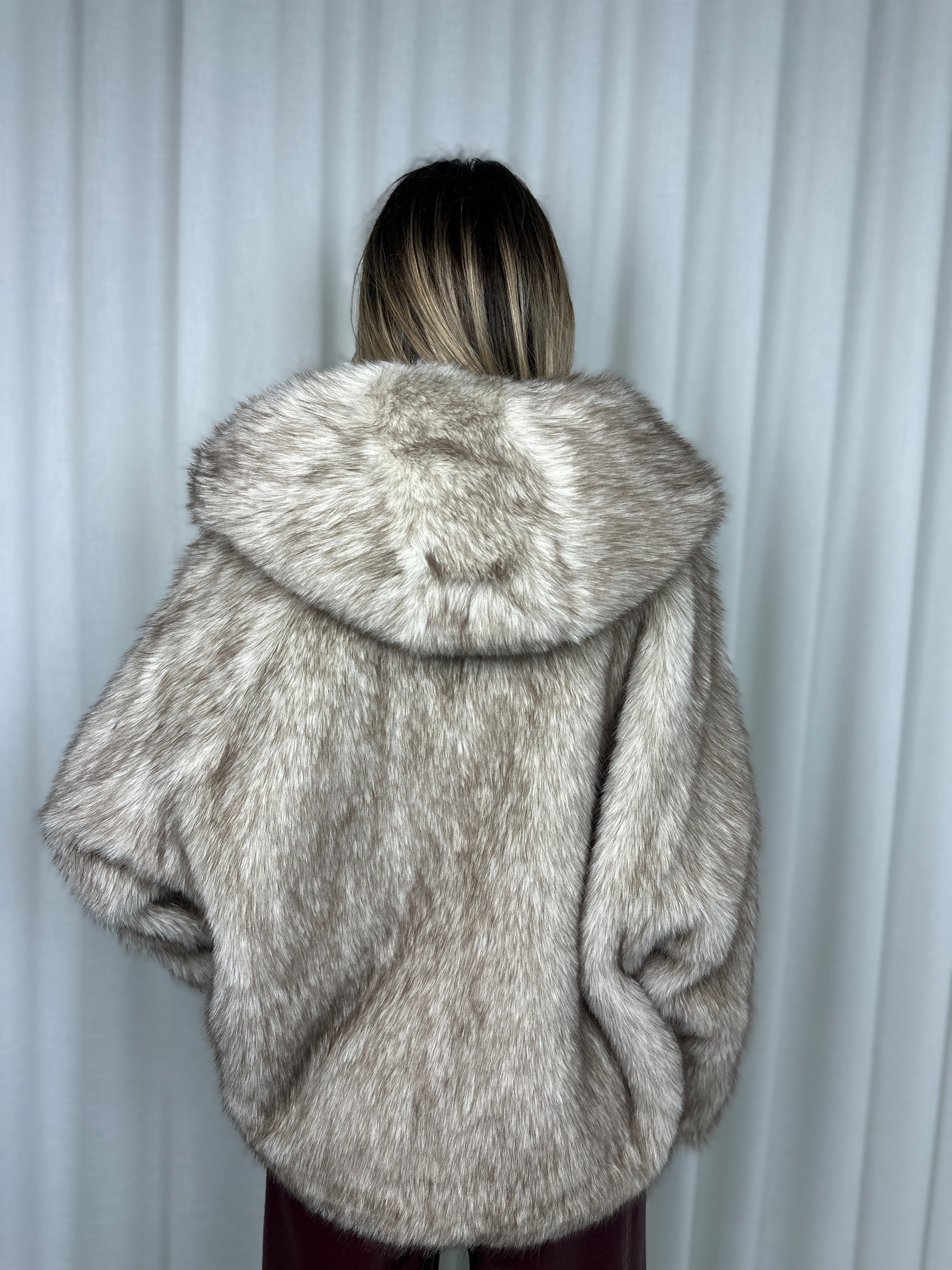 Giacca Soho in ecopelliccia – Perla