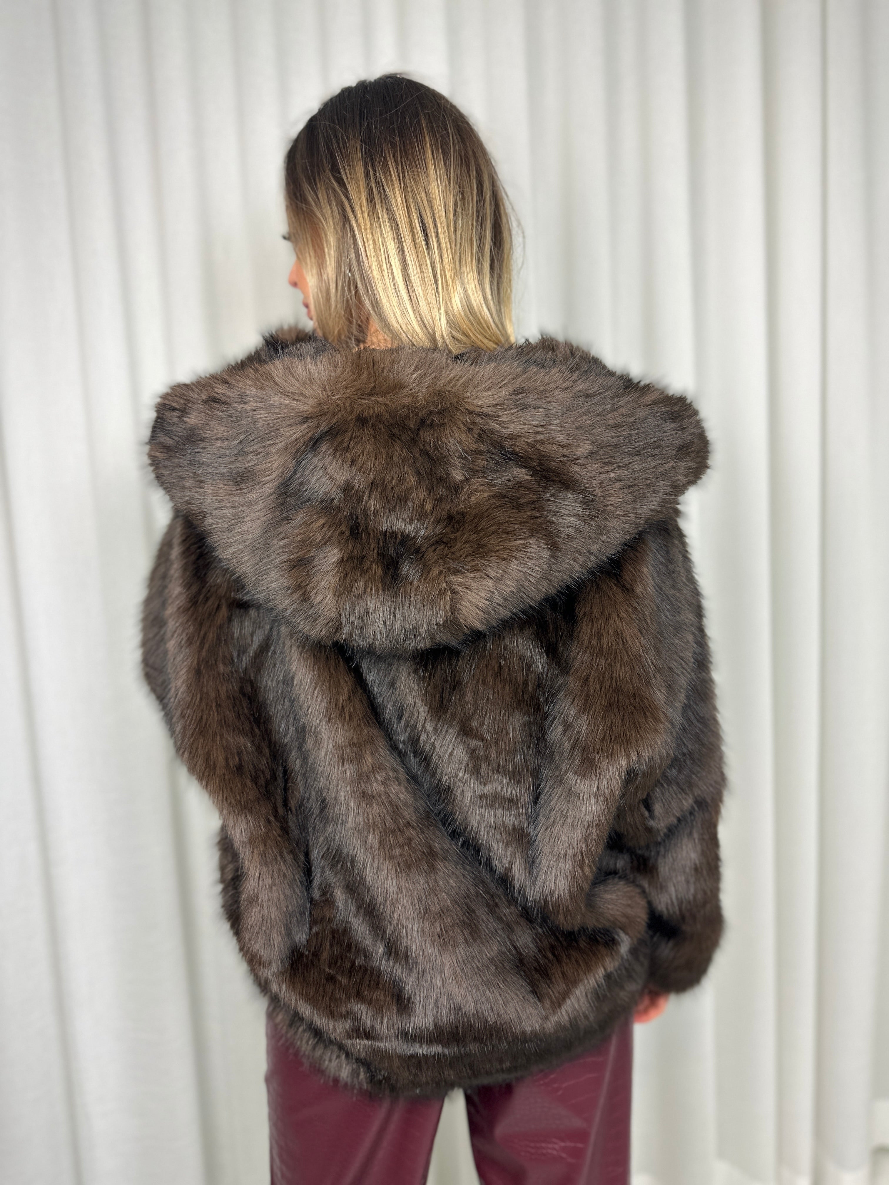 Giacca Soho in ecopelliccia – Marrone