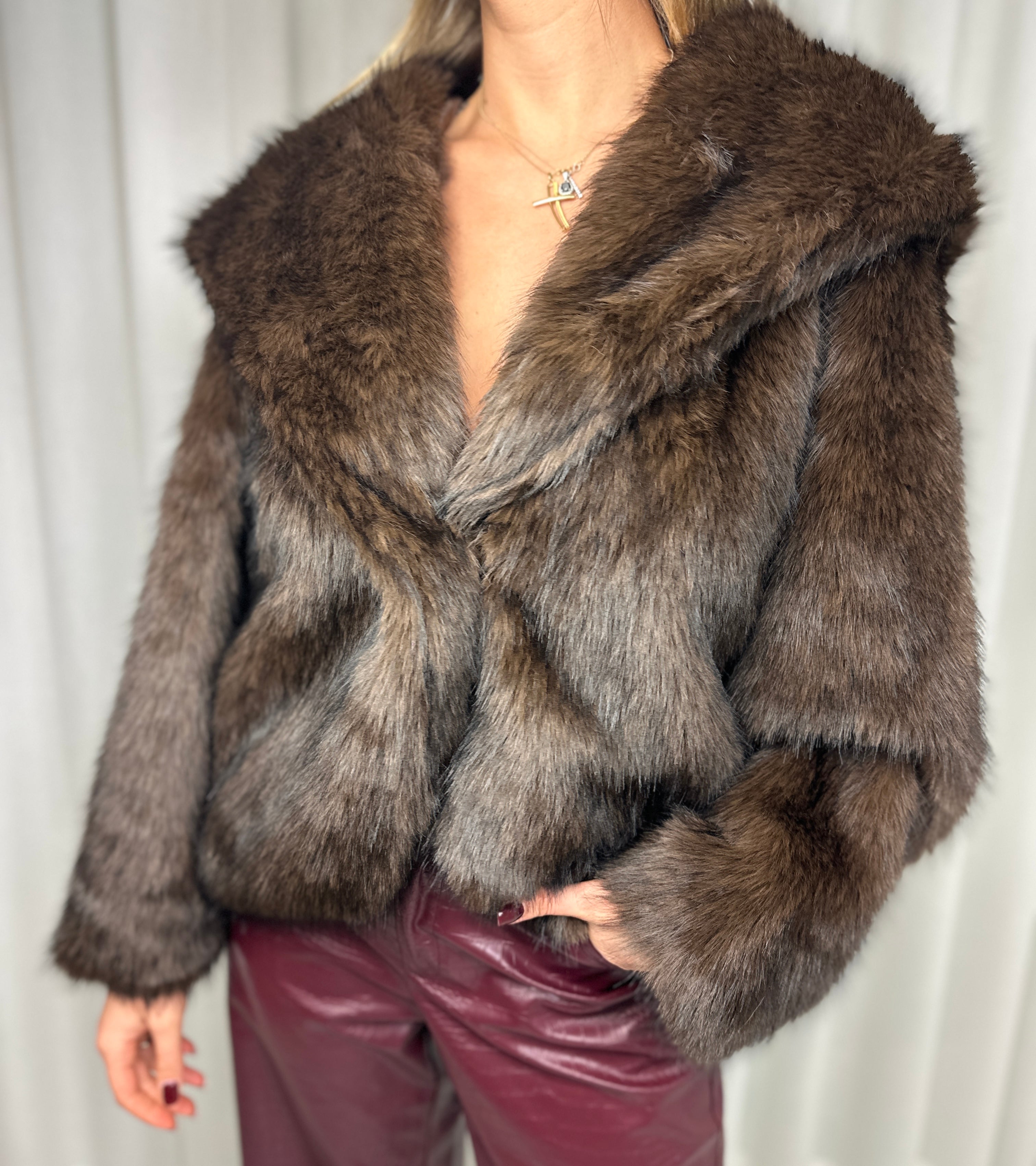 Giacca Soho in ecopelliccia – Marrone