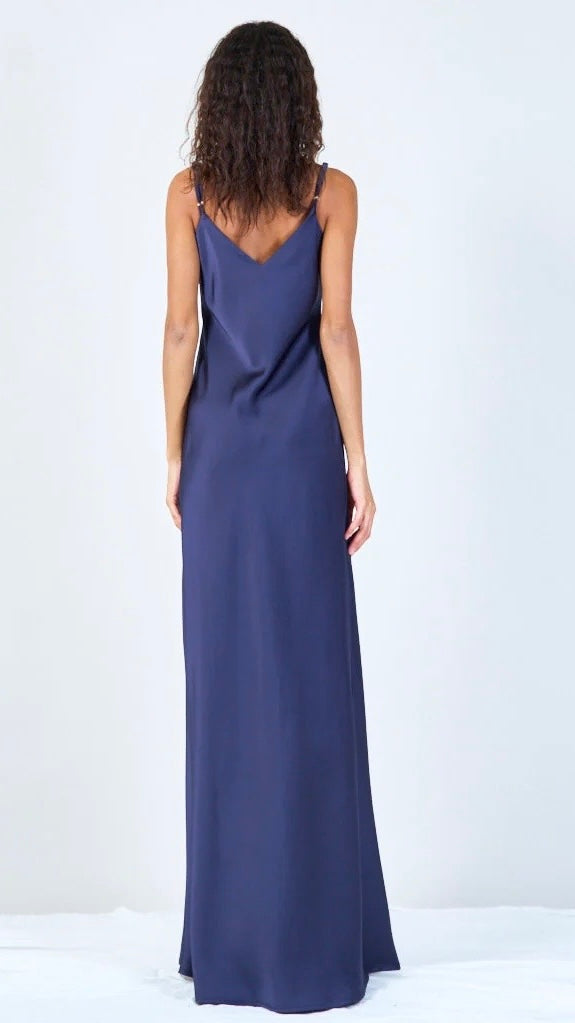 Abito Midnight Satin – Lungo con spalline sottili