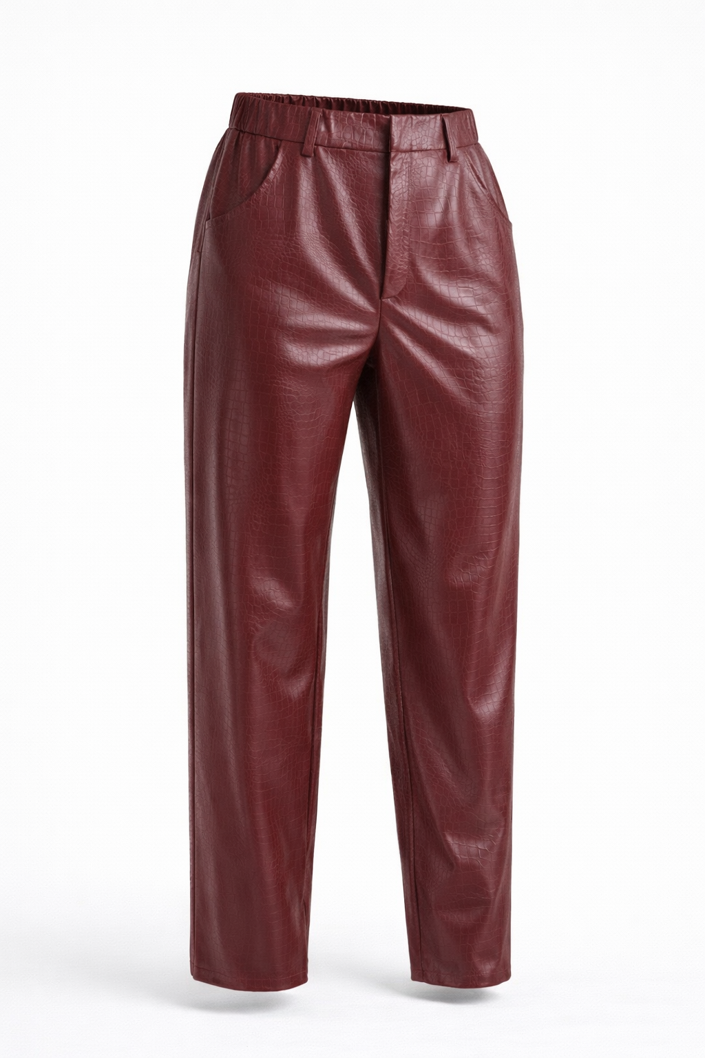 Pantalone Bordeaux Effetto Coccodrillo 3D